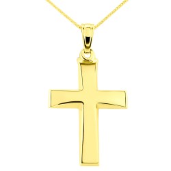 Χρυσός ανδρικός βαπτιστικός σταυρός Κ14 με αλυσίδα